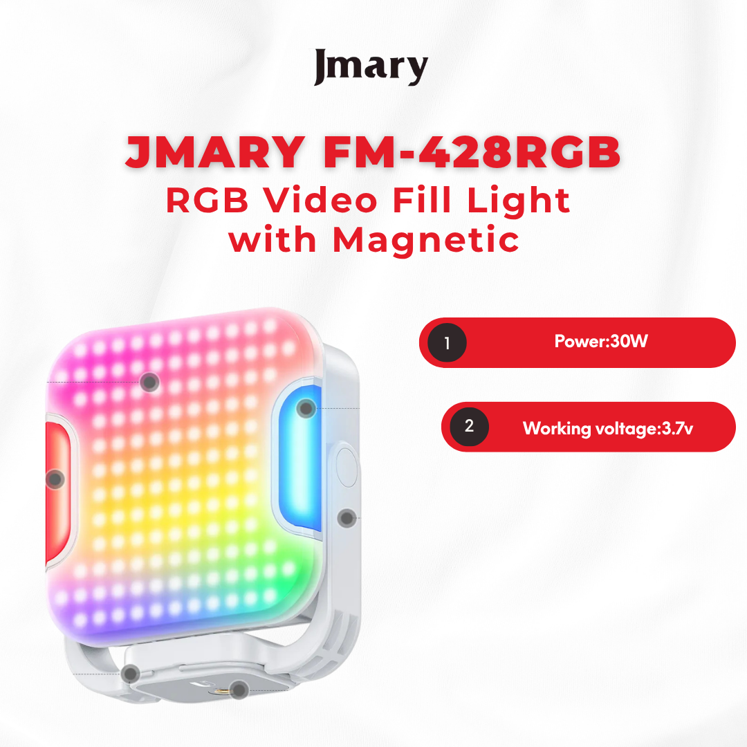 JMARY FM-428RGB For Photography / Videography Magnetic Fill Light Portable RGB LED Light image 3
