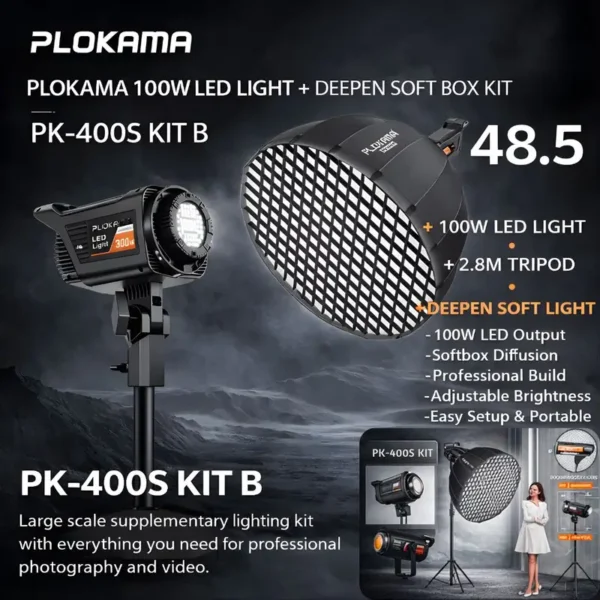Plokama PK-400s-B Softbox Lighting Kit - image 2
