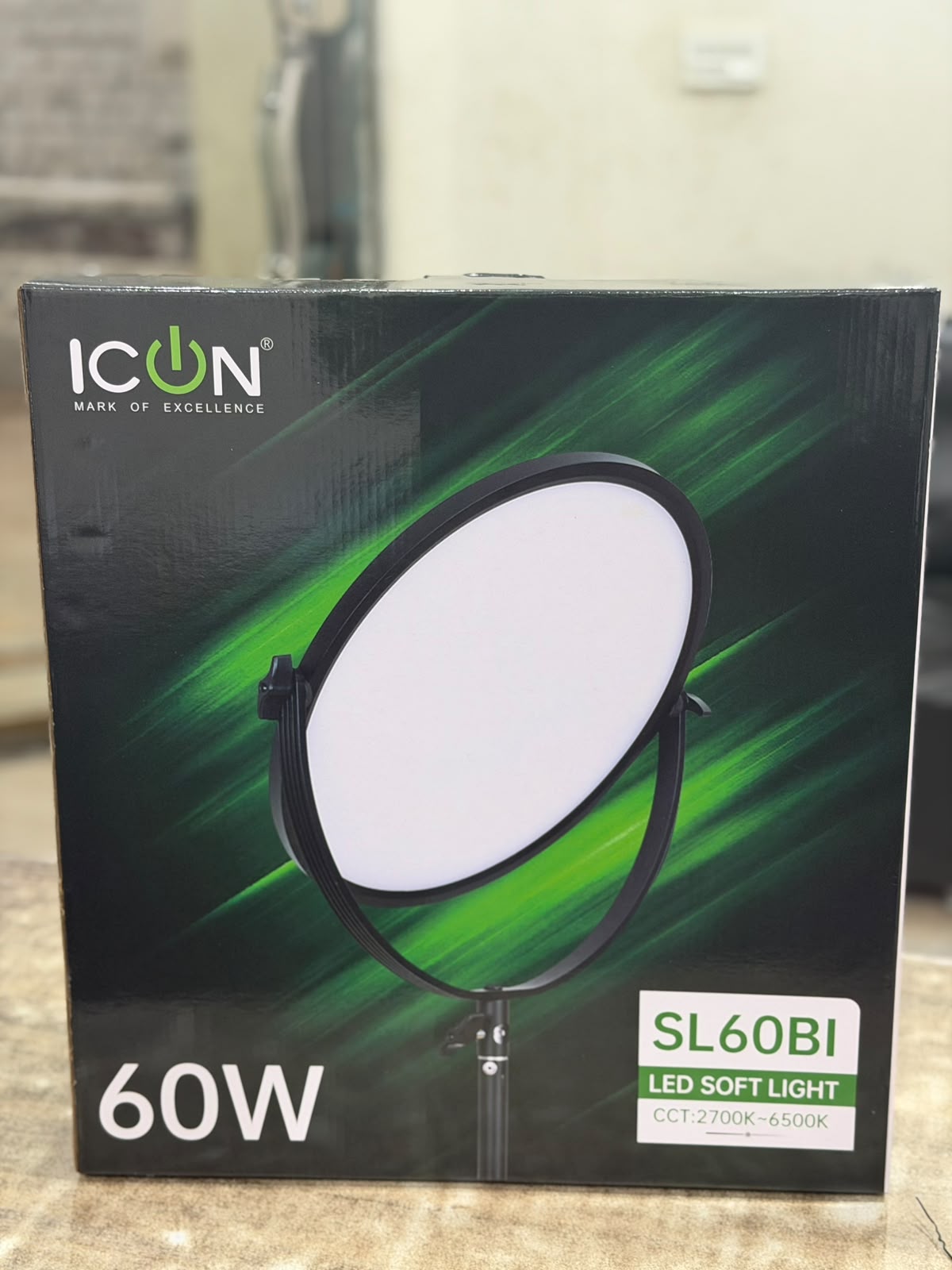 ICON SL60Bi Bi-Color 2700-6500K Flat Panel Light Video Photography Light 60W Professional Studio Strobe Lamp with  Wireless Remote Price in Pakistan