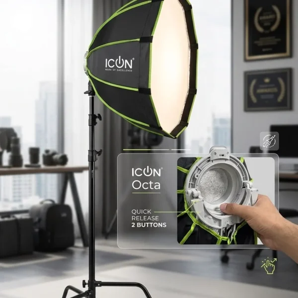 ICON Octa 65cm Bowens Mount Foldable with Honeycomb Grids For Studio lights