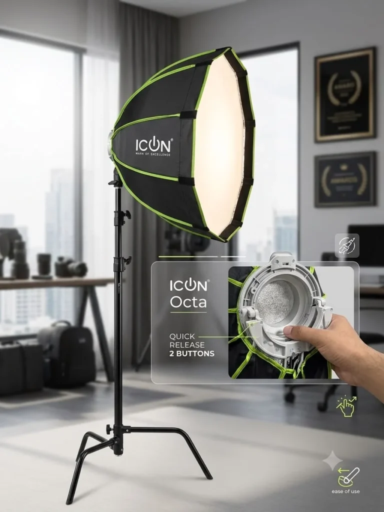 ICON Octa 65cm Bowens Mount Foldable with Honeycomb Grids For Studio lights