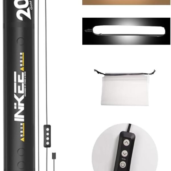 INKEE Inflatable LED Tube Light GCA20U,20W USB BI-Color Temperature Tube Lights with 2700K,4000K,5600K and 6500K 320 Full-Spectrum Lamp Beads CRI 95+ Photography Light Stick