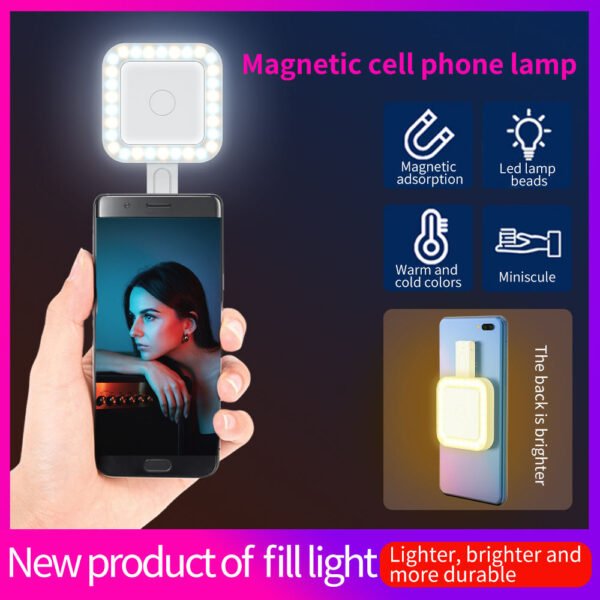 Mamen CL-V18 Selfie Light LED Folding Magnetic Led Fill Light Portable Mini Ring Light for Selfie Phone - image 3