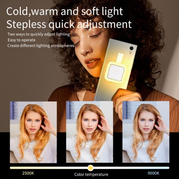 Mamen CL-V18 Selfie Light LED Folding Magnetic Led Fill Light Portable Mini Ring Light for Selfie Phone - image 5